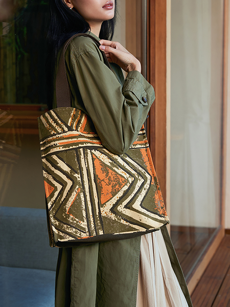 Ethnic Print Large Capacity Shoulder Bag Handbag QN010 BUYKUD