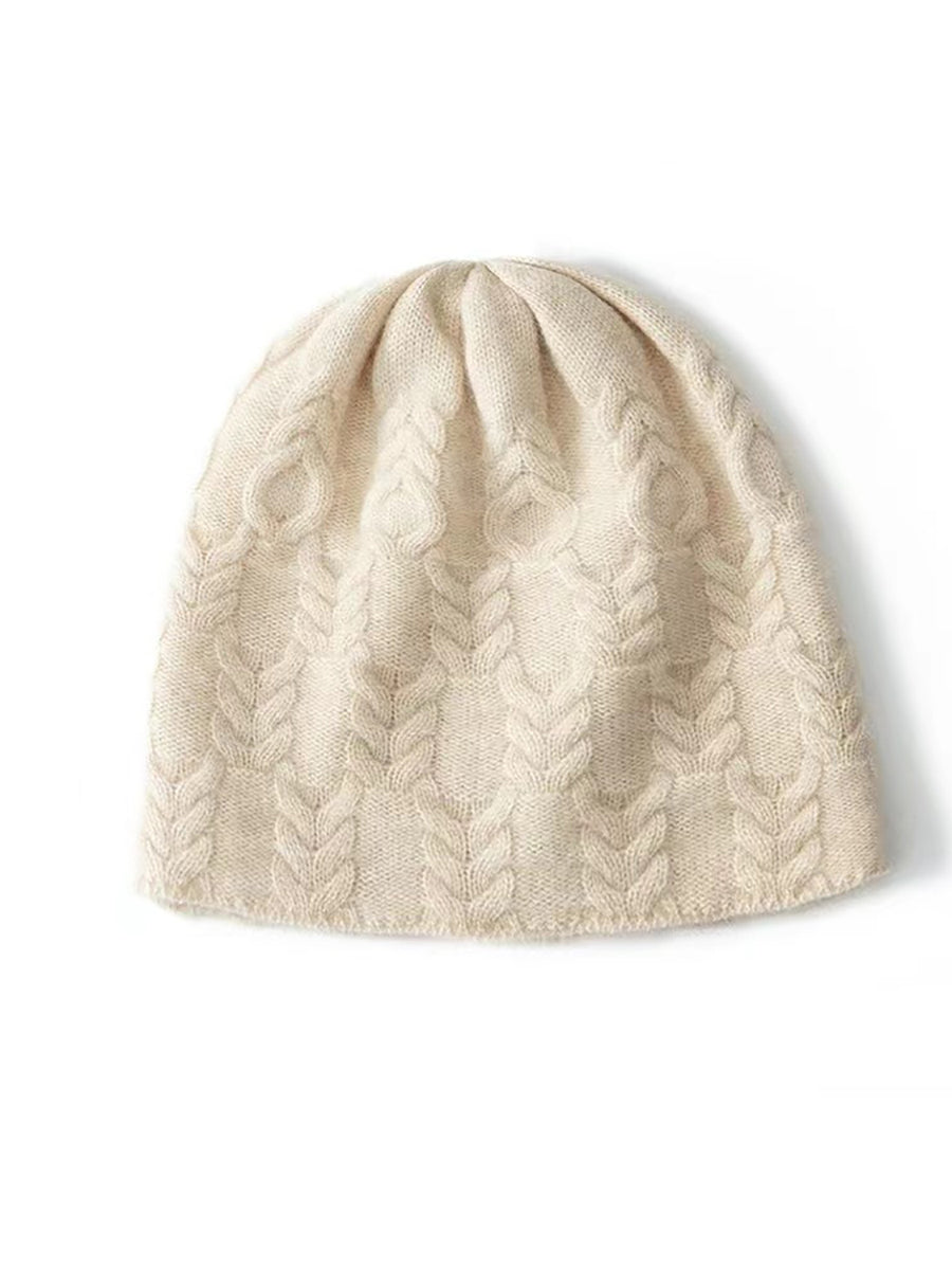 Winter Cable Knit Wool Warm Soft Hat QN001 BUYKUD