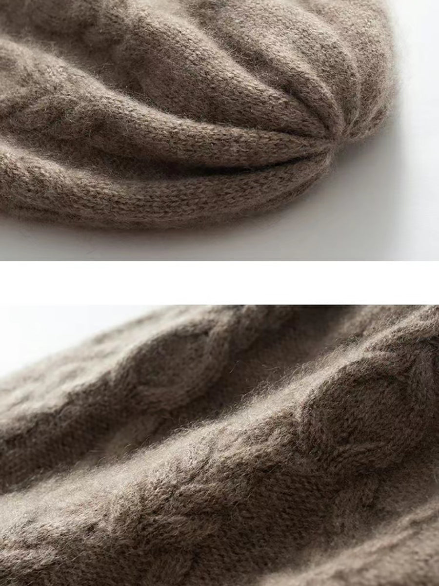 Winter Cable Knit Wool Warm Soft Hat QN001 BUYKUD