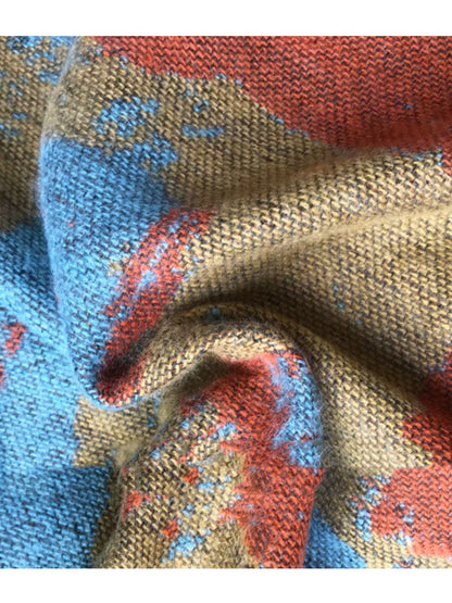 Women Ethnic Colorblock Warm Shawl Scarf QM018 BUYKUD