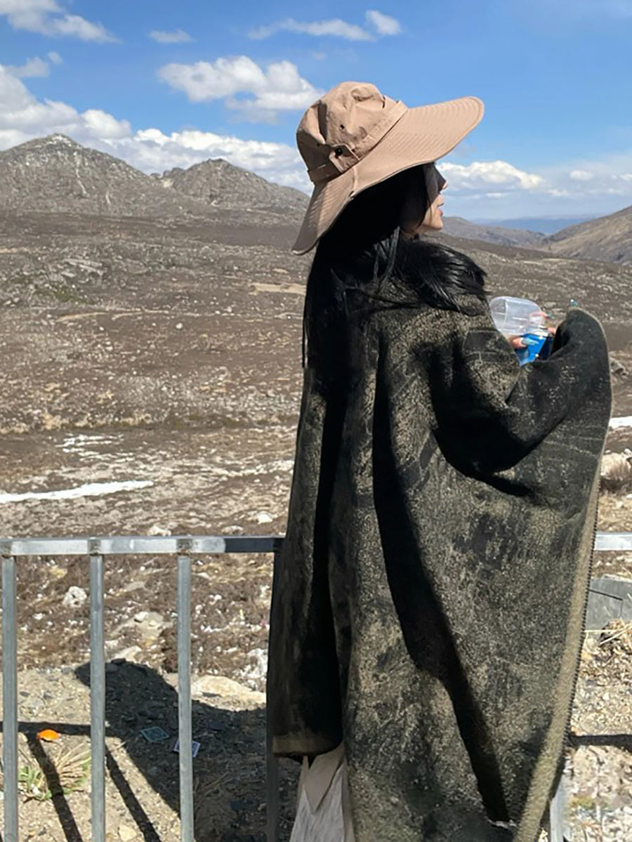 Women Retro Winter Colorblock Shawl Scarf QM004 YWRS