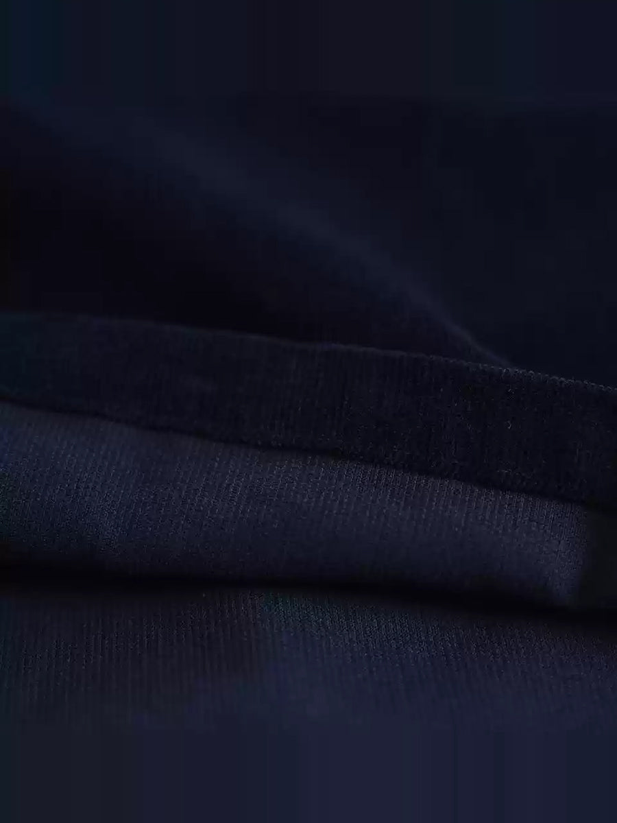 Women Autumn Casual Solid Corduroy O-Neck Dress WU011 BK