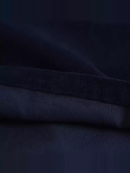 Women Autumn Casual Solid Corduroy O-Neck Dress WU011 BK