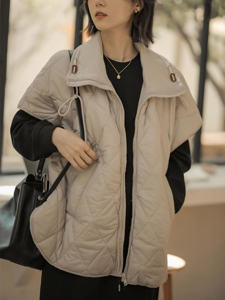 Women Casual Winter Solid Padded Vest Coat WU017 BUYKUD