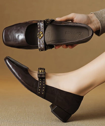 Bow Sheepskin Black Rivet 2025 Loafer Chunky Splicing Shoes FashionChic