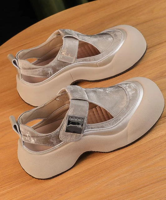 Hollow New 2025 Out Platform Apricot Breathable Sandals FashionChic