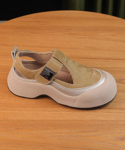 Hollow New 2025 Out Platform Apricot Breathable Sandals FashionChic