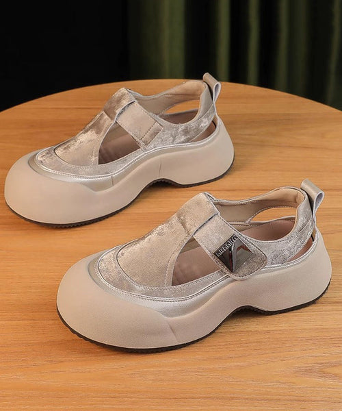 Hollow New 2025 Out Platform Apricot Breathable Sandals FashionChic