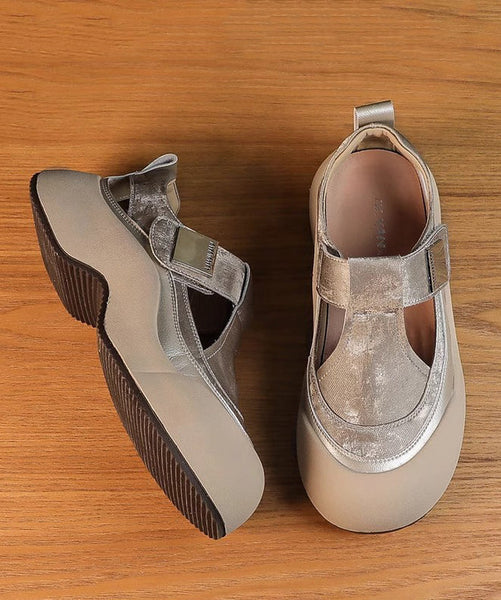 Hollow New 2025 Out Platform Apricot Breathable Sandals FashionChic