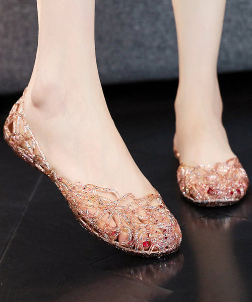 New Out Hollow Flat Sandals 2025 Black FashionChic