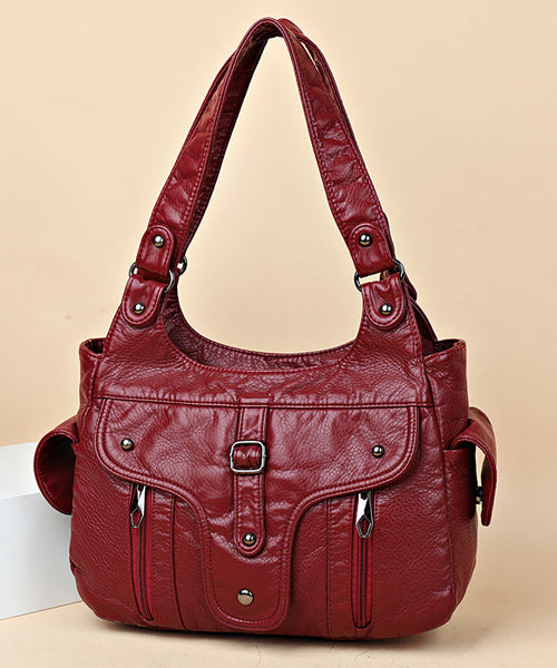 Shoulder Capacity Calf 2025 New Black Large Bag Leather FashionChic