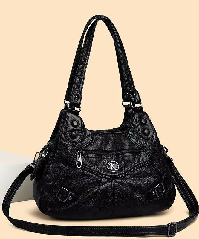 Large Shoulder Bag Capacity New 2025 Leather Faux Black FashionChic