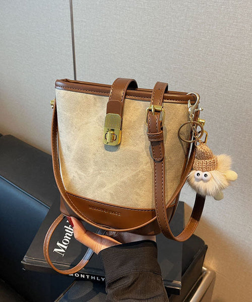 Black Bucket Bag New 2025 White Faux Versatile Leather Fashion FashionChic