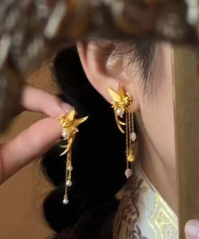 2025 Drop Pearl Silver New Gold Overgild Goose Sterling Tassel FashionChic