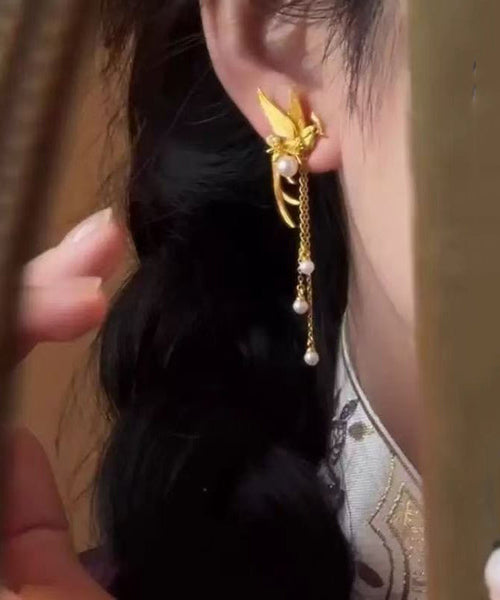 2025 Drop Pearl Silver New Gold Overgild Goose Sterling Tassel FashionChic