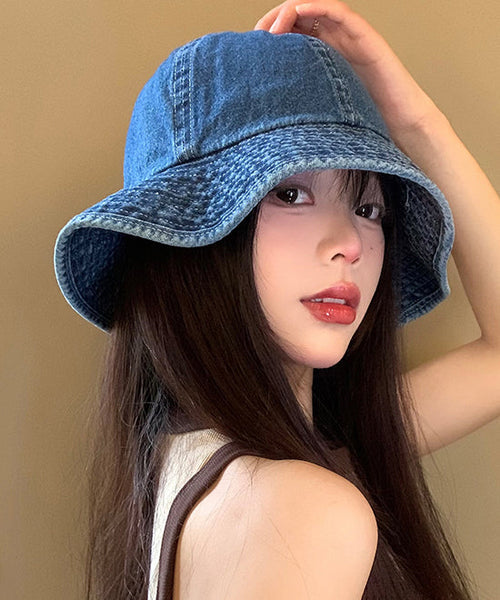 Blue New Japanese Style Hat Bucket 2025 Denim FashionChic