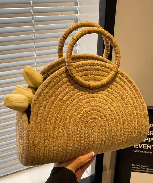 Khaki Versatile New Woven Tote Handbag 2025 Straw FashionChic