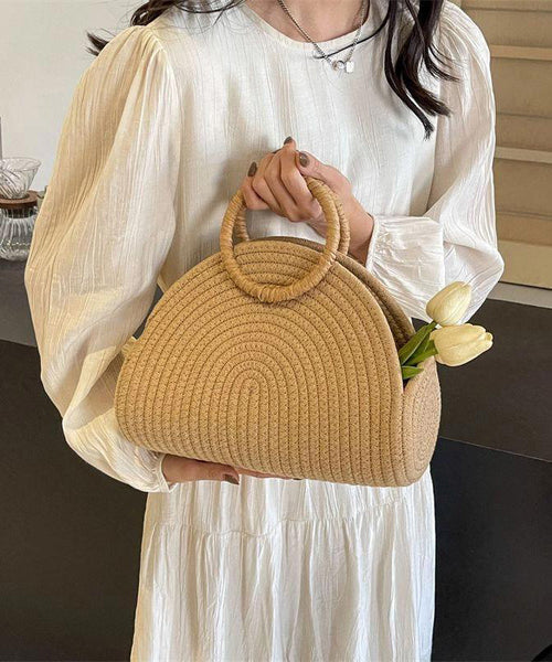 Khaki Versatile New Woven Tote Handbag 2025 Straw FashionChic