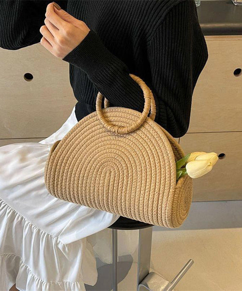 Khaki Versatile New Woven Tote Handbag 2025 Straw FashionChic