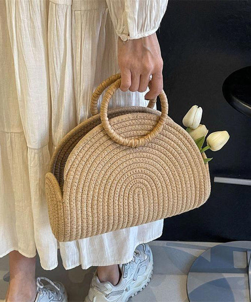 Khaki Versatile New Woven Tote Handbag 2025 Straw FashionChic