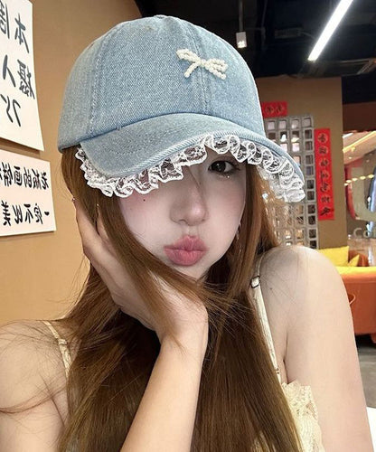 Lace Hat Edged Baseball Denim New 2025 Cap FashionChic
