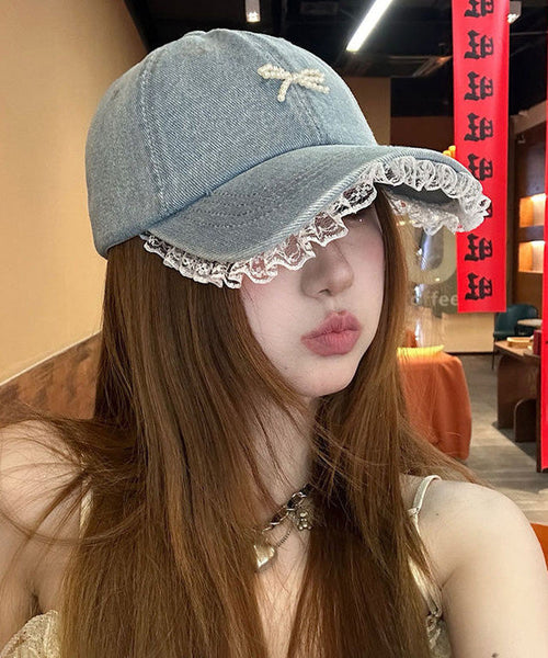 Baseball Cap Lace New Hat Denim Edged 2025 FashionChic