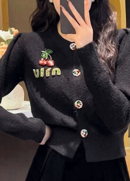 2025 New Red O Neck Button Knit Cardigan Spring YY013 ABC