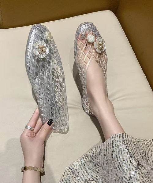 Summer 2025 Bottomed Out Shoes Hollow New Silver Flat FashionChic
