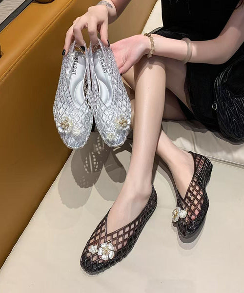 Summer 2025 Bottomed Out Shoes Hollow New Silver Flat FashionChic