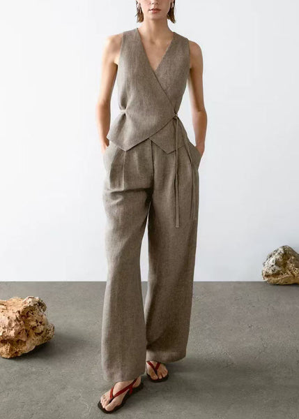 Neck Pieces Pants 2025 Tops V Set And Summer Two New FashionChic