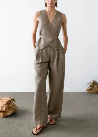 Neck Pieces Pants 2025 Tops V Set And Summer Two New FashionChic