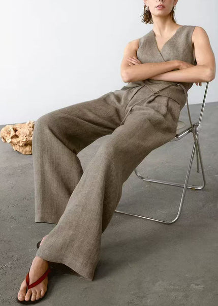 Neck Pieces Pants 2025 Tops V Set And Summer Two New FashionChic