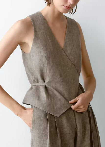 Neck Pieces Pants 2025 Tops V Set And Summer Two New FashionChic