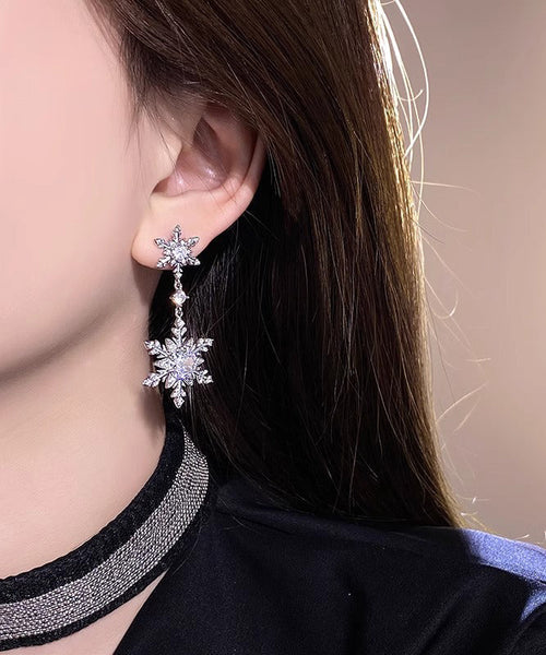 2025 Silk Stainless Steel Alloy Zircon Snow Drop Earrings YD024 ABC