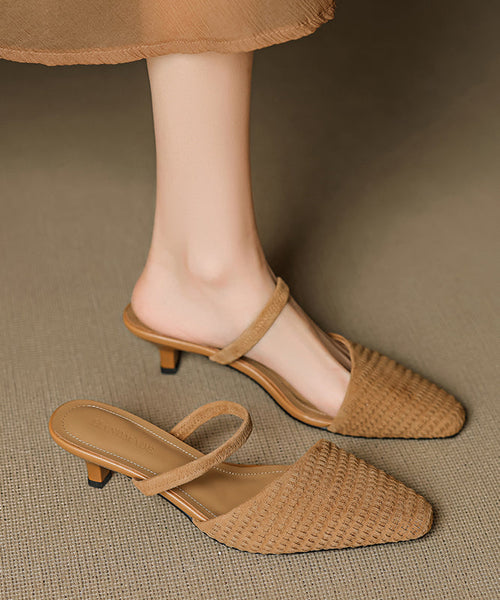 Splicing High Sandals Blue Suede Slide 2025 Heel FashionChic