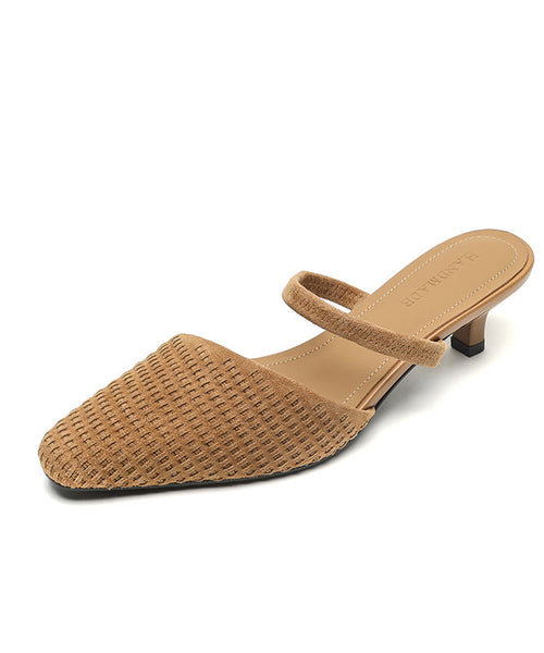 Splicing High Sandals Blue Suede Slide 2025 Heel FashionChic