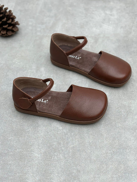 Leather Flat Genuine Women Color Pure Spring Shoes FashionChic
