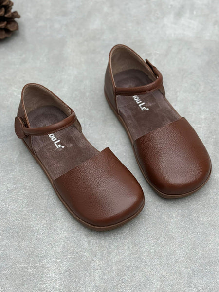 Leather Flat Genuine Women Color Pure Spring Shoes FashionChic