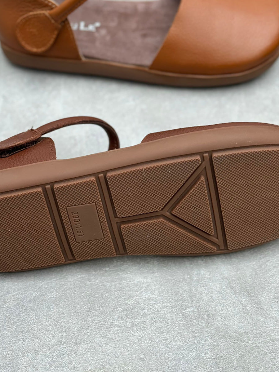 Leather Flat Genuine Women Color Pure Spring Shoes FashionChic