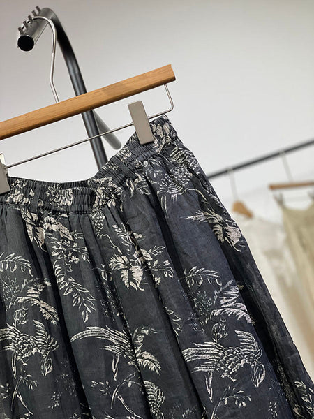 Pants Flower Vinage Wide-leg Women Ramie Spring FashionChic