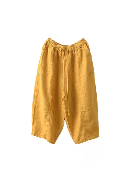 Harem Color 100%Linen Summer Pants Pure Casual Women FashionChic