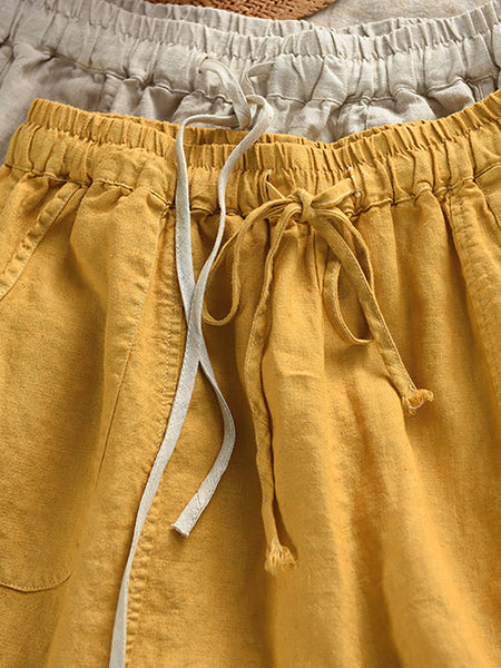 Harem Color 100%Linen Summer Pants Pure Casual Women FashionChic