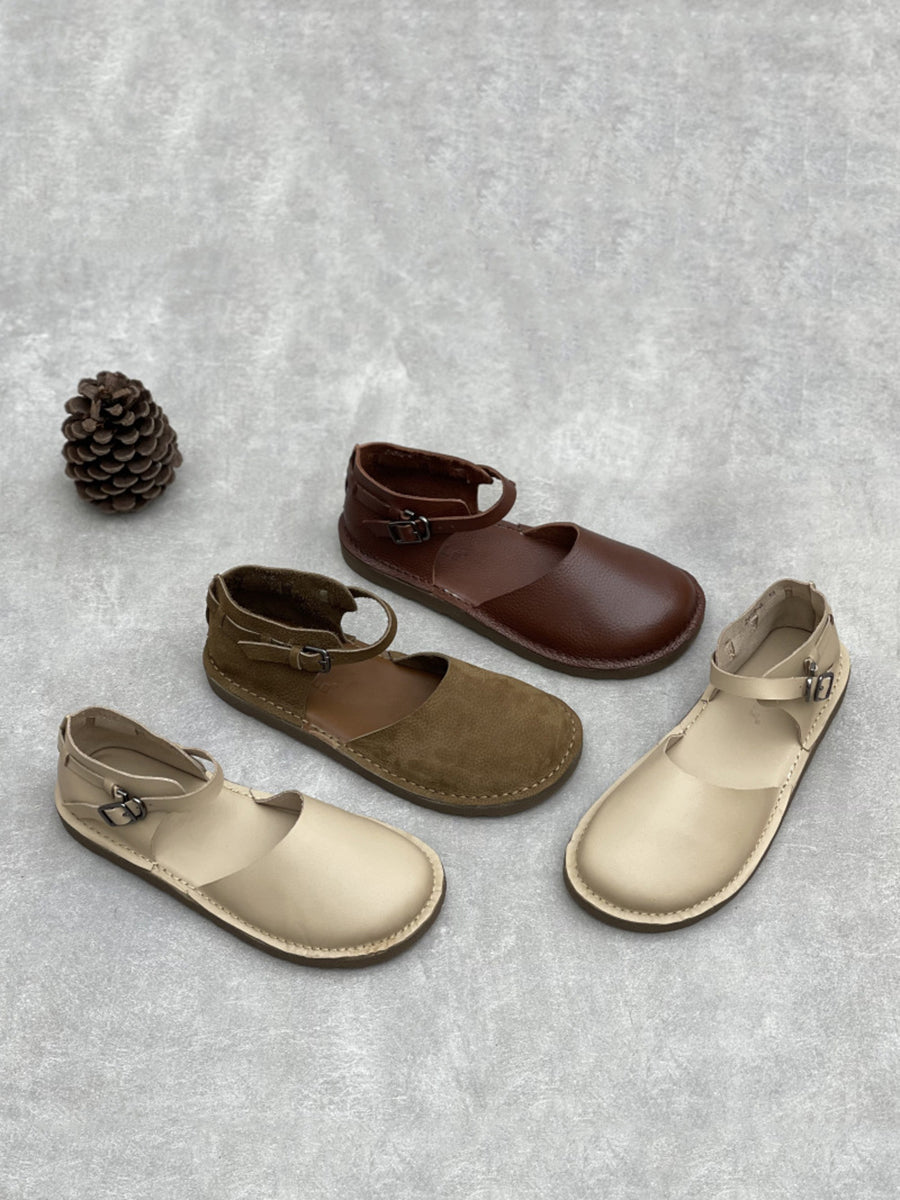 Leather Flat Women Summer Genuine Sandals FashionChic