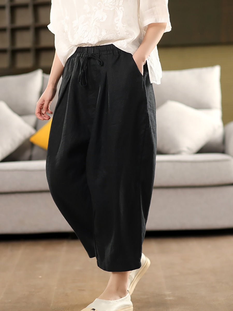 Harem Summer 100%Linen Color Pants Pure Women FashionChic
