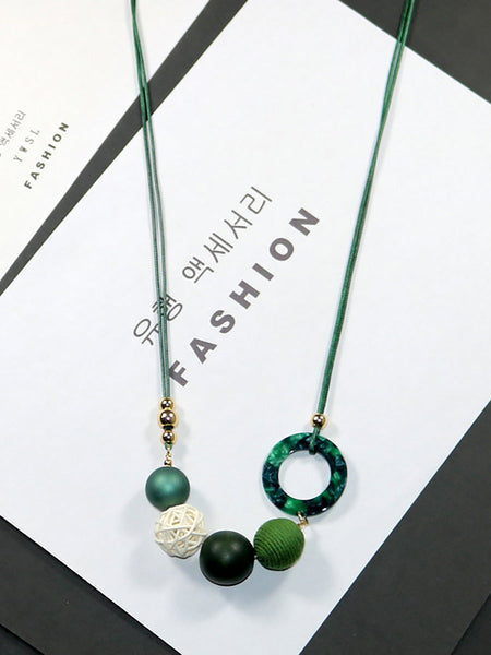 Pendant Wooden Women Necklace Casual Resin FashionChic