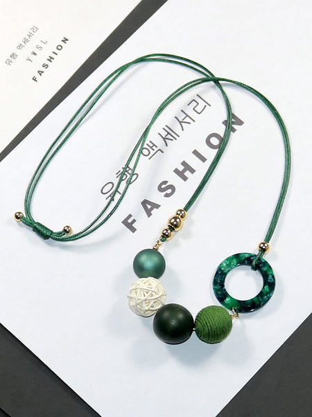 Pendant Wooden Women Necklace Casual Resin FashionChic