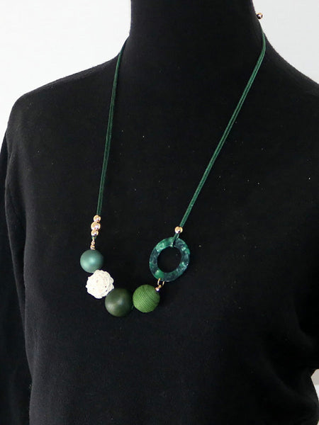 Pendant Wooden Women Necklace Casual Resin FashionChic