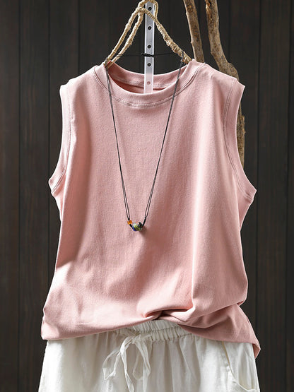 Shirt Women 100%Cotton Pure O-Neck Color Summer Casual FashionChic