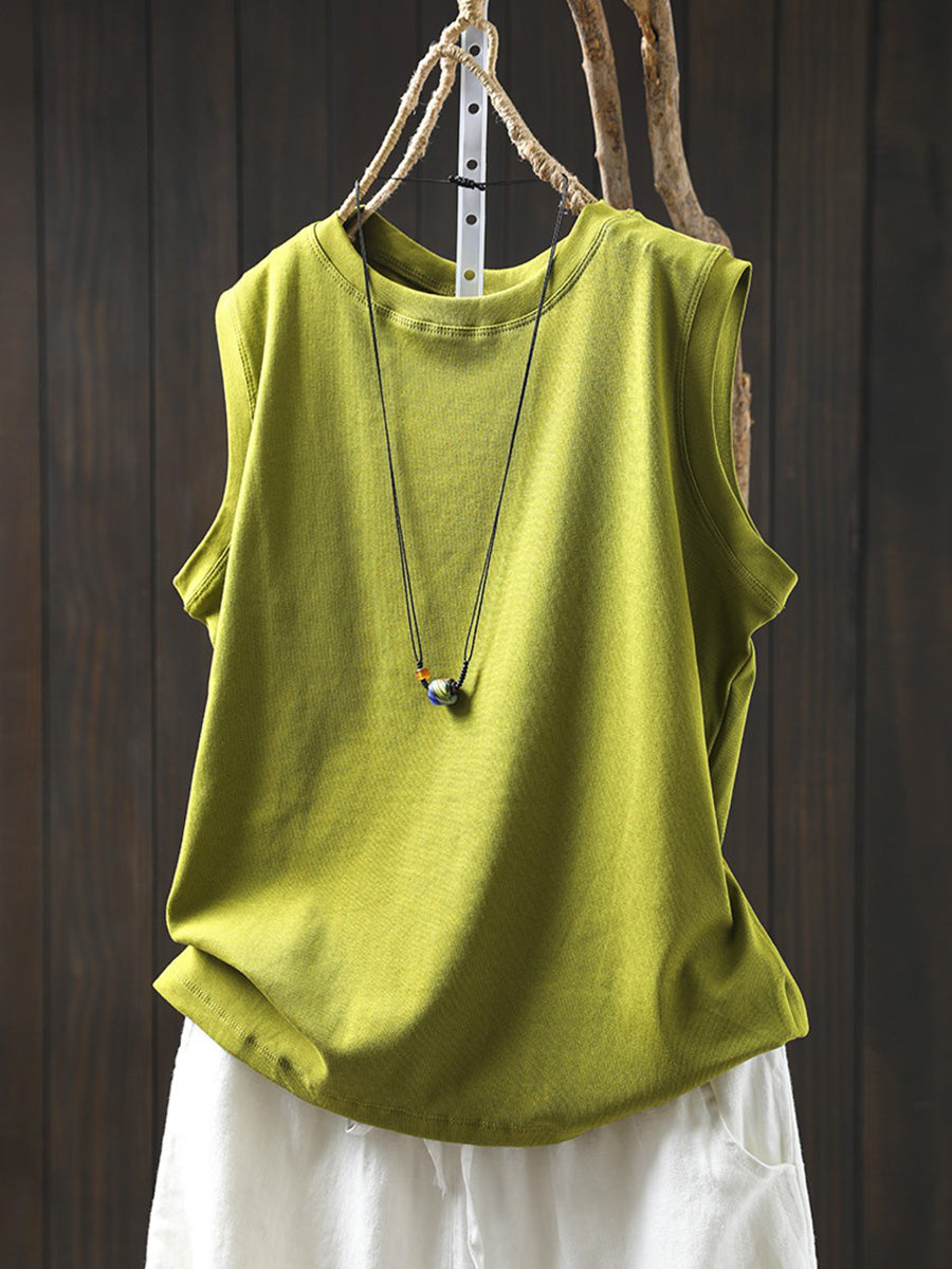 Shirt Women 100%Cotton Pure O-Neck Color Summer Casual FashionChic