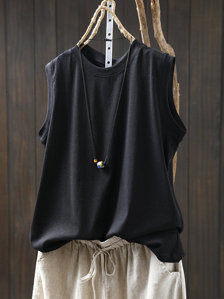 Shirt Women 100%Cotton Pure O-Neck Color Summer Casual FashionChic